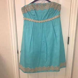Lilly Pulitzer Seafoam Strapless Dress SIZE 8